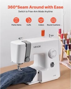 VEVOR Sewing Machine Portable Electric Sewing Machine 18 Stitch Applications