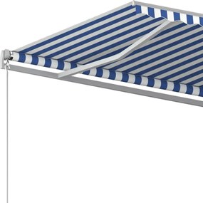 vidaXL Τέντα Συρόμενη Χειροκίνητη Μπλε / Λευκό 500x350 εκ.