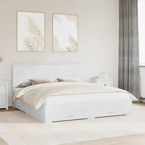 vidaXL Σκελετός Κρεβατιού Λευκό 180 x 200 cm Επεξεργασμένο ξύλο