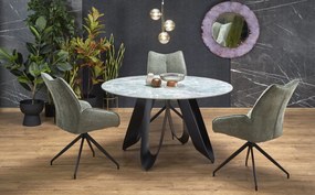 60-28356 GIOVANI round table, green marble / black, 1 Τεμάχιο