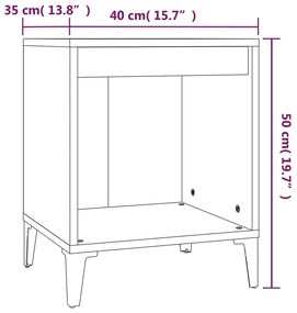 Κομοδίνα Γκρι Σκυροδέματος 40x35x50 εκ. - Γκρι