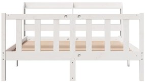 vidaXL Σκελετός Κρεβ. Χωρίς Στρώμα Λευκό 160x200 εκ Μασίφ Πεύκο