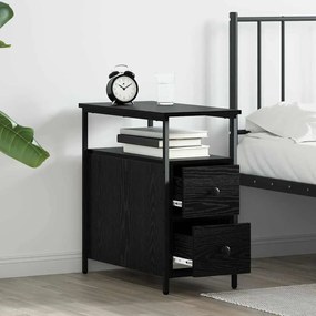 vidaXL Κομοδίνο 2 pcs Μαύρη δρυς 30 x 60 x 60 εκ. Επεξεργασμένο ξύλο