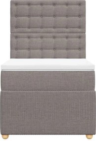 vidaXL Κρεβάτι Boxspring με Στρώμα Taupe 80x200 εκ. Υφασμάτινο