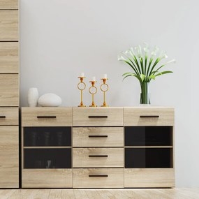 Μπουφές Solo 150x41x82cm Sonoma με Wenge και MDF Καμπυλωτό τελείωμα στις πόρτες - TO-SOLO2W4S - TO-SOLO2W4S