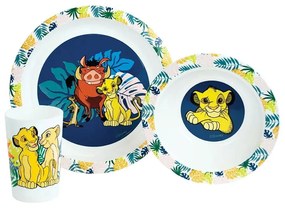 Παιδικό Σερβίτσιο Φαγητού Lion King Disney 006325 (Σετ 3τμχ) Yellow-Blue Ango Polypropylene