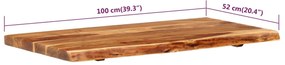 vidaXL Πάγκος Μπάνιου 100x52x3,8 εκ. από Μασίφ Ξύλο Ακακίας