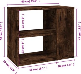 vidaXL Βοηθητικό Ντουλάπι Καπνιστή Δρυς 60x30x50 εκ Επεξεργασμένο Ξύλο