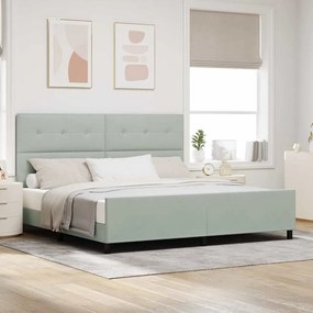 vidaXL Σκελετός Κρεβατιού Ανοιχτό γκρι 200 x 200 cm Βελούδο