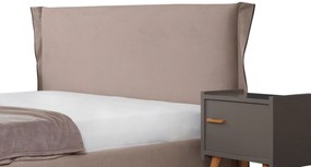 Επενδυμένο Κρεβάτι Paris-Mocca-90 x 200-Χωρίς μηχανισμό ανύψωσης