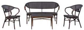 ΣΕΤ ΣΑΛΟΝΙ 4ΤΜΧ BALIN ΑΛΟΥΜΙΝΙΟΥ BAMBOO LOOK ΚΑΦΕ HM5573