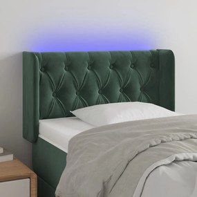 Κεφαλάρι Κρεβατιού LED Σκούρο Πράσινο 83x16x78/88 εκ. Βελούδινο 3123605