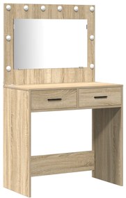 vidaXL Σετ από Dressing Table 2 Τεμαχίων  με LED σε Σομόνα Δρυς