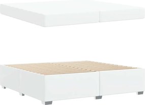 vidaXL Σκελετός Κρεβατιού με στρώμα Λευκό 200 x 200 cm ύφασμα