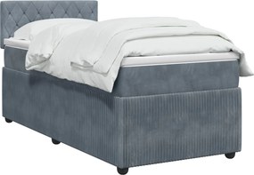 vidaXL Κρεβάτι box spring με στρώμα Σκούρο Γκρι 80 x 200 cm Βελούδο