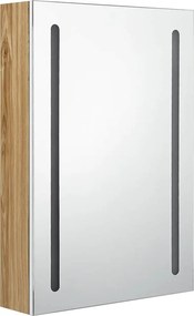 vidaXL Καθρέφτης Μπάνιου με Ντουλάπι &amp; LED Λευκό/Δρύς 50x13x70 εκ.