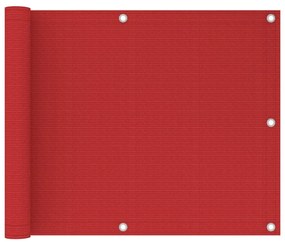 vidaXL Διαχωριστικό Βεράντας Κόκκινο 75 x 300 εκ. από HDPE