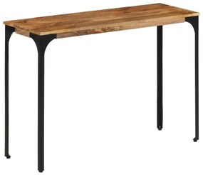 vidaXL Τραπέζι Κονσόλα Καφέ 110x35x76 εκ. από Μασίφ Ξύλο Μάνγκο/Σίδερο