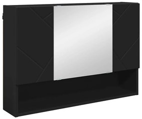 vidaXL Σετ Επίπλων Μπάνιου με συρτάρι 4 pcs Μαύρο 30 x 35 x 192 εκ.