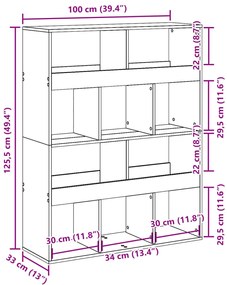 ΒΙΒΛΙΟΘΗΚΗ ΛΕΥΚΗ 100X33X125,5 ΕΚ. ΑΠΟ ΕΠΕΞΕΡΓΑΣΜΕΝΟ ΞΥΛΟ 3309357