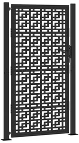 vidaXL Πύλη κήπου Μαύρη 105x180 cm Ατσάλινος σταυρός σχεδιασμού