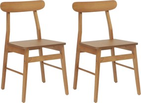 vidaXL Καρέκλα τραπεζαρίας 2 pcs Φυσικό 43 x 44,5 x 77 εκ.