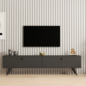 Έπιπλο τηλεόρασης Jate pakoworld σε ανθρακί απόχρωση 160x25x40εκ