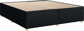 vidaXL Κρεβάτι Boxspring με Στρώμα Μαύρο 200x200 εκ. Υφασμάτινο