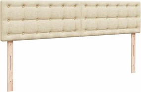 vidaXL Οθωμανικό Κρεβάτι με Στρώματα Κρέμα 200x200cm Ύφασμα