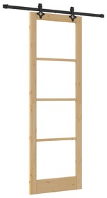 vidaXL Συρόμενη Πόρτα  με Σετ Υλικών 78x232 cm Μασίφ Ξύλο Πεύκου