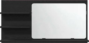 vidaXL Ντουλάπι Καθρέφτη Μπάνιου Μαύρο Δρυς 90x11x45 εκ. από Τεχνητό Ξύλο