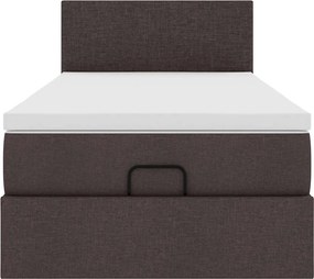 vidaXL Οθωμανικό κρεβάτι με στρώμα Σκούρο καφέ 80x200cm ύφασμα
