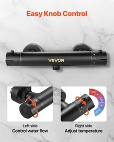 VEVOR Thermostatic Shower Faucet Valve with Electrophoretic Coating for Bathroom