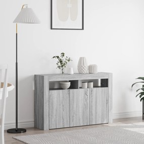 vidaXL Βιτρίνα Γκρι sonoma Κατασκευασμένο ξύλο 116 x 30 x 75 εκ Βιτρίνα