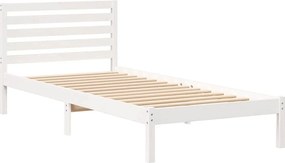 vidaXL Σκελετός Κρεβατιού Λευκό 80 x 220 cm Στερεά ξυλεία πεύκου