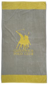 Πετσέτα Θαλάσσης Βαμβακερή 90x170εκ. Essential 3889 Γκρι-Κίτρινη Greenwich Polo Club