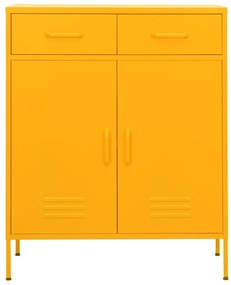 vidaXL Ντουλάπι Αποθήκευσης Μουσταρδί 80x35x101,5 εκ. από Ατσάλι