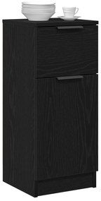 vidaXL Μαύρος Δρυς Sideboard 30x30x70 εκ MDF