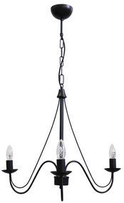 Φωτιστικό Οροφής S-11 3/L 01-0239 Black Metal