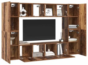 vidaXL Σετ επίπλου τηλεόρασης 8 pcs Παλαιό ξύλο 60 x 30 x 30 cm
