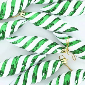 vidaXL Μπαλίτσα Χριστουγεννιάτικης Σπiral 40 pcs Πράσινο Πλαστικό