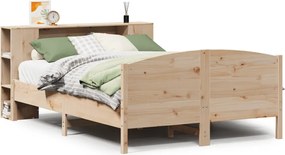 vidaXL Κρεβάτι Βιβλιοθήκη Χωρίς Στρώμα 140x200 εκ Μασίφ Ξύλο Πεύκο