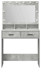 vidaXL Κομοδίνο Γκρι σκυροδέματος 79 x 41 x 135 cm Επεξεργασμένο ξύλο