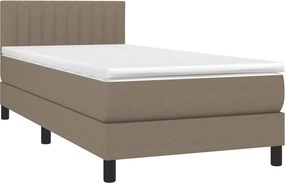 vidaXL Κρεβάτι Boxspring με Στρώμα Taupe 80x200 εκ. Υφασμάτινο