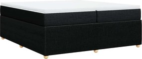 vidaXL Κρεβάτι Boxspring με Στρώμα Μαύρο 200x200 εκ. Υφασμάτινο
