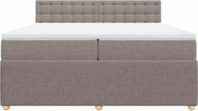 vidaXL Κρεβάτι Boxspring με Στρώμα Taupe 200x200 εκ. Υφασμάτινο