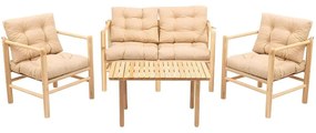 Σαλόνι Κήπου (Σετ 4Τμχ) 644MYD1156 Natural-Cream Four Seater
