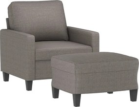 vidaXL Πολυθρόνα Taupe 60 εκ. από Υφασμάτινη με Υποπόδιο