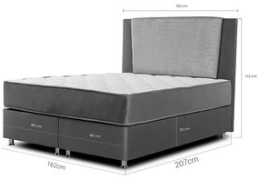 Κρεβάτι Tamon pakoworld διπλό με αποθηκευτικό χώρο μπεζ-εκρού 160x200εκ
