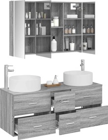 vidaXL Σετ Επίπλων Μπάνιου 4 pcs Γκρι Sonoma
